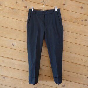Vince. Black Cuffed Coin Pocket Casual Crop Trousers Dress Pants Size 6 NWT